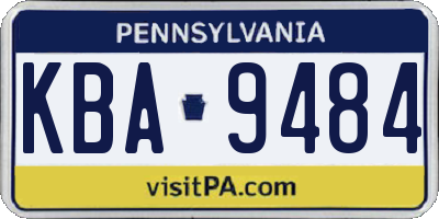 PA license plate KBA9484