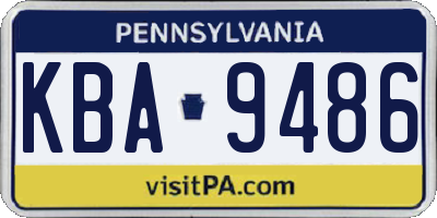 PA license plate KBA9486