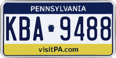 PA license plate KBA9488