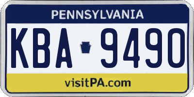 PA license plate KBA9490
