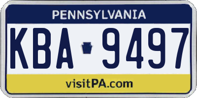 PA license plate KBA9497