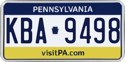 PA license plate KBA9498