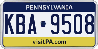 PA license plate KBA9508