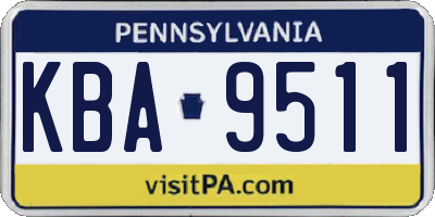 PA license plate KBA9511