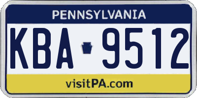 PA license plate KBA9512