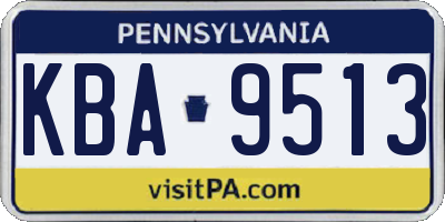 PA license plate KBA9513