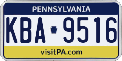 PA license plate KBA9516