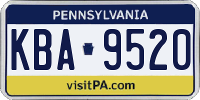 PA license plate KBA9520