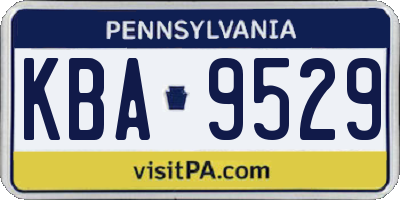 PA license plate KBA9529