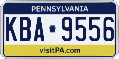 PA license plate KBA9556