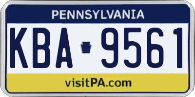 PA license plate KBA9561