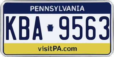PA license plate KBA9563