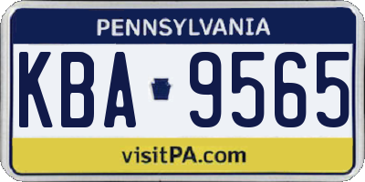 PA license plate KBA9565