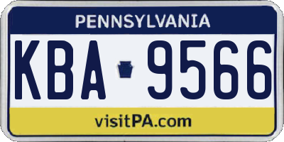 PA license plate KBA9566
