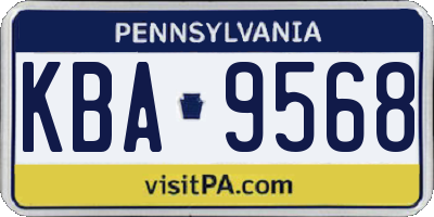 PA license plate KBA9568