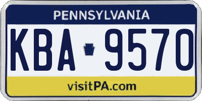 PA license plate KBA9570