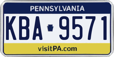 PA license plate KBA9571
