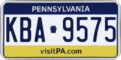 PA license plate KBA9575