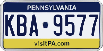 PA license plate KBA9577