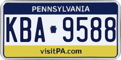 PA license plate KBA9588