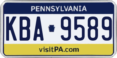 PA license plate KBA9589