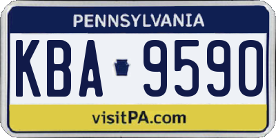 PA license plate KBA9590