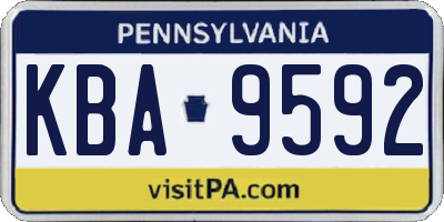 PA license plate KBA9592
