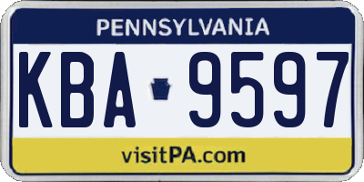 PA license plate KBA9597