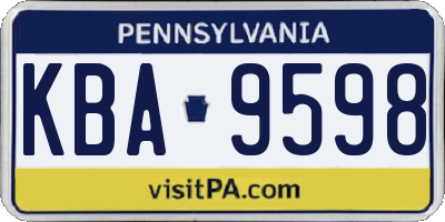 PA license plate KBA9598