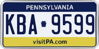 PA license plate KBA9599