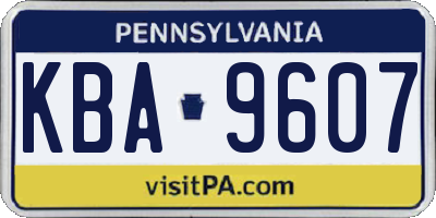 PA license plate KBA9607