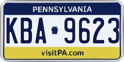 PA license plate KBA9623