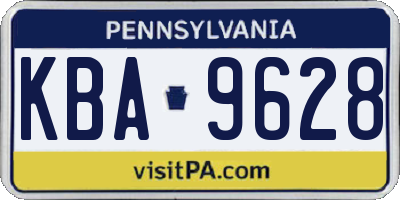 PA license plate KBA9628