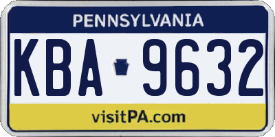PA license plate KBA9632