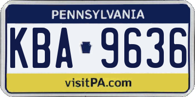PA license plate KBA9636