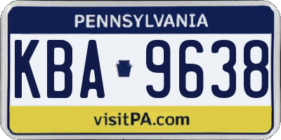 PA license plate KBA9638