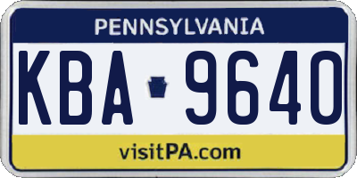 PA license plate KBA9640