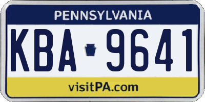 PA license plate KBA9641