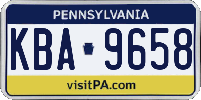 PA license plate KBA9658