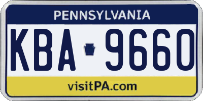 PA license plate KBA9660