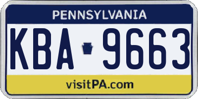 PA license plate KBA9663