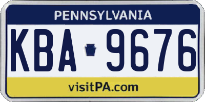 PA license plate KBA9676