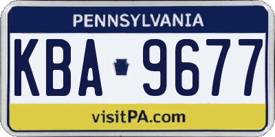 PA license plate KBA9677