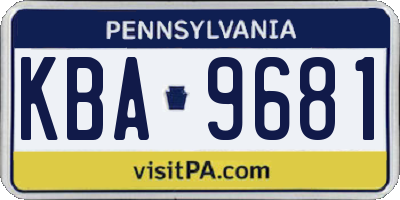 PA license plate KBA9681