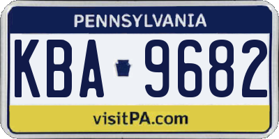 PA license plate KBA9682