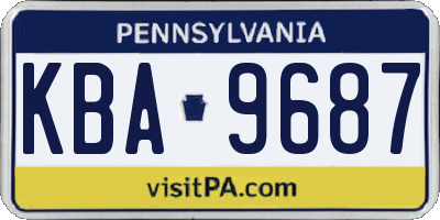 PA license plate KBA9687
