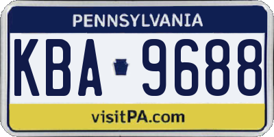 PA license plate KBA9688