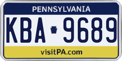 PA license plate KBA9689