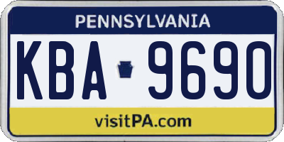 PA license plate KBA9690