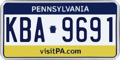 PA license plate KBA9691